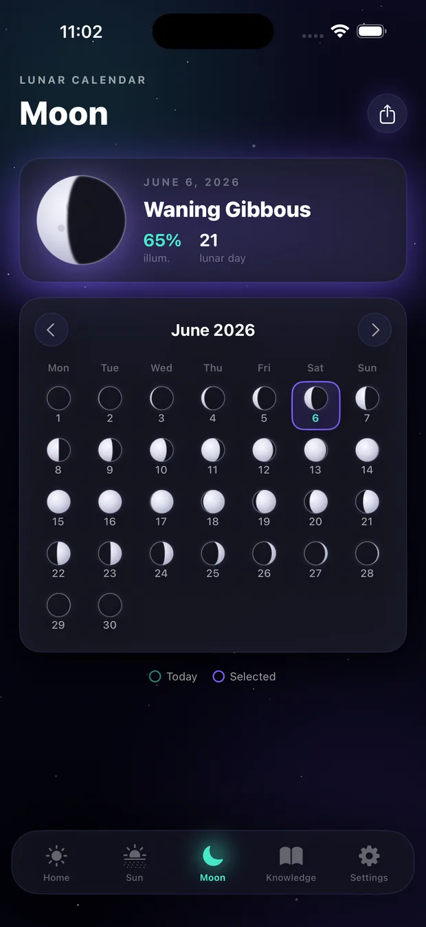Moon calendar